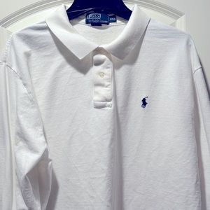 Ralph Lauren Long Sleeve White Polo No Defects; XXL